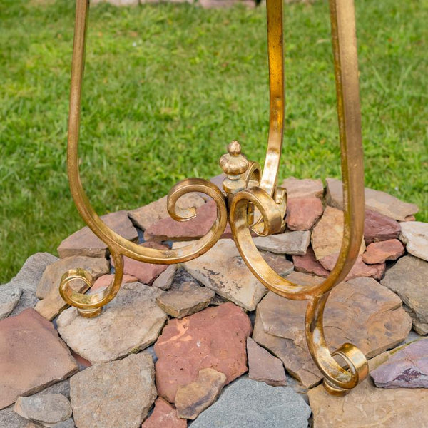 Gold Birdbath-Feeder with TriStand 31.3" Tall