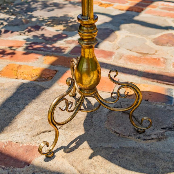 Gold Birdbath-Feeder Basin with Ornate Stand 25.4" Tall