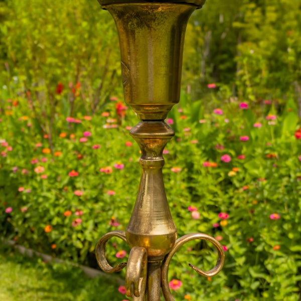 Gold Round Metal Plant Stand-Birdfeeder 29.5" Tall