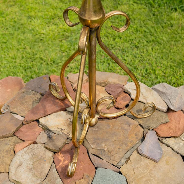Gold Round Metal Plant Stand-Birdfeeder 29.5" Tall