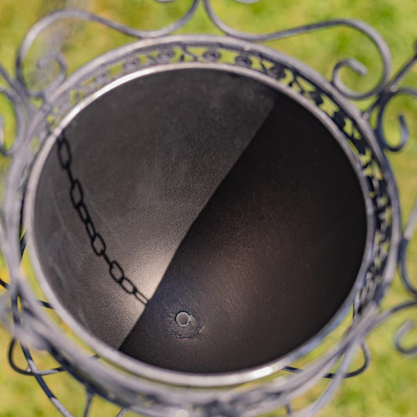 Set of 2 Assorted Hanging Ornate Metal Basket Planters "Riordan"