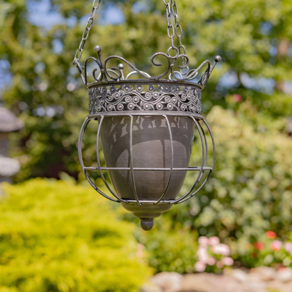 Set of 2 Assorted Hanging Ornate Metal Basket Planters "Riordan"