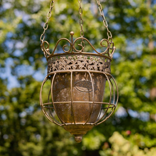 Set of 2 Assorted Hanging Ornate Metal Basket Planters "Riordan"