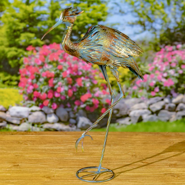 Set of 4 Assorted Great Blue Heron Metal Garden Figurines