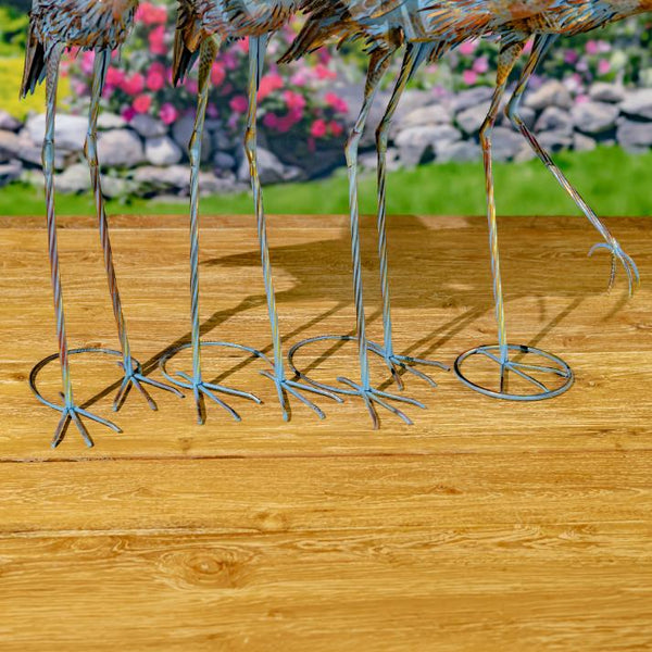 Set of 4 Assorted Great Blue Heron Metal Garden Figurines