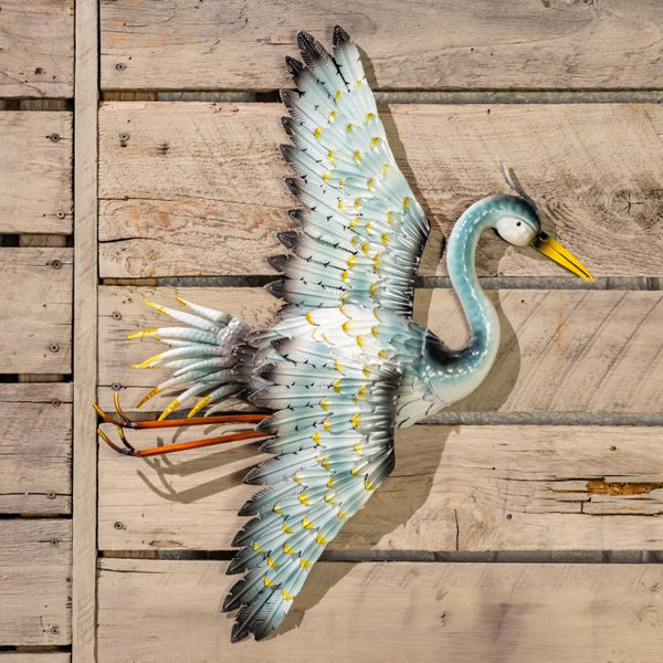 Set of 4 Assorted Elegant Whooping Crane Iron Wall Decorations "Port Arkansas"