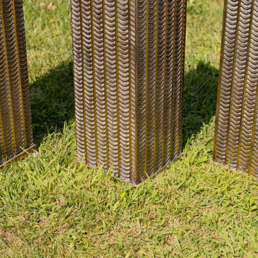 Set of 3 Gold Metal Decorative Pedestal Pillars Plant Stand Displays