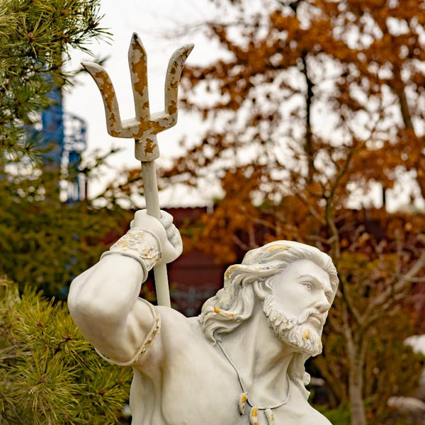 Magnesium Merman Garden Statue Throwing Trident "Scotty" 48" Tall