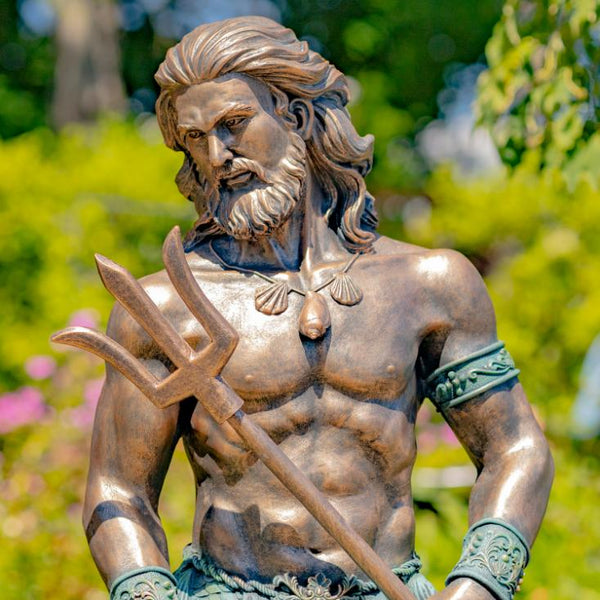 Magnesium Merman Garden Statue Holding Trident "Roberto" 50" Tall