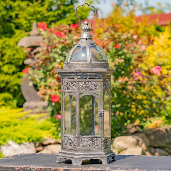 Tall Iron/Glass Terrarium in Frosted Silver/Gold Wedding Engagement Decor