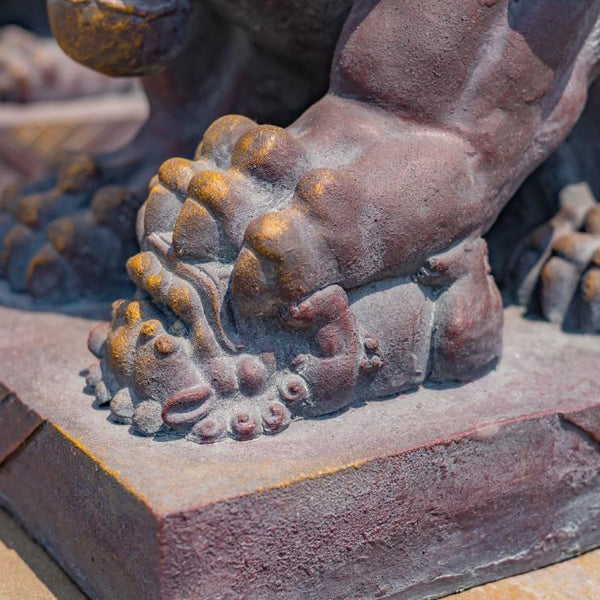 Set of 2 Magnesium Foo Dog Statues "Gan & An"