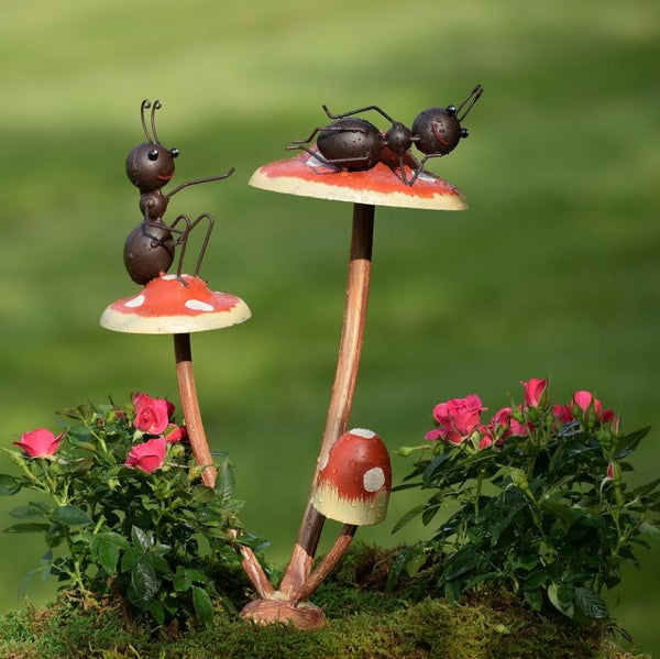Set of 6 Assorted Ants Frogs Butterflies Garden Stakes