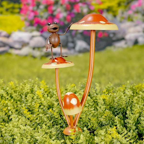 Set of 6 Assorted Ants Frogs Butterflies Garden Stakes