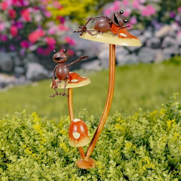 Set of 6 Assorted Ants Frogs Butterflies Garden Stakes