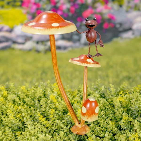 Set of 6 Assorted Ants Frogs Butterflies Garden Stakes