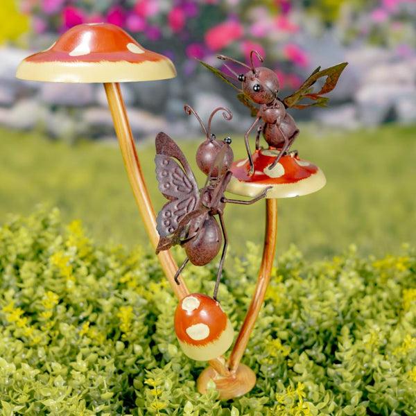 Set of 6 Assorted Ants Frogs Butterflies Garden Stakes