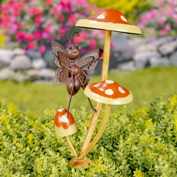 Set of 6 Assorted Ants Frogs Butterflies Garden Stakes