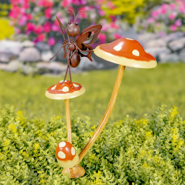 Set of 6 Assorted Ants Frogs Butterflies Garden Stakes