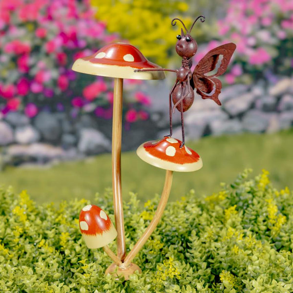 Set of 6 Assorted Ants Frogs Butterflies Garden Stakes