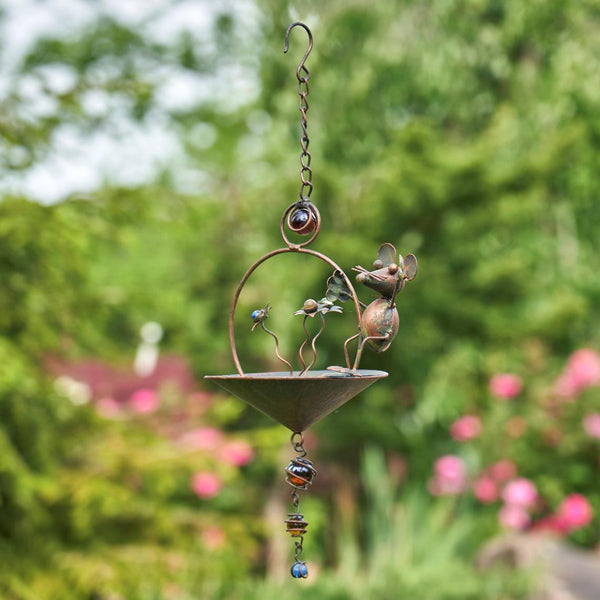 Set of 6 Assorted Animal Hanging Umbrella Bird Feeder Wind Chimes