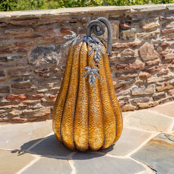 Gold-Brushed Iron Pumpkin Decorations 3 Sizes
