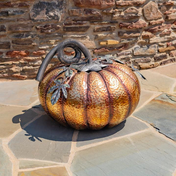 Gold-Brushed Iron Pumpkin Decorations 3 Sizes