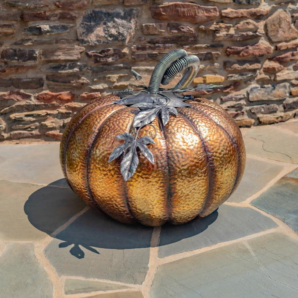 Gold-Brushed Iron Pumpkin Decorations 3 Sizes