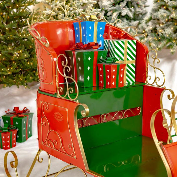 Elegant Metal Christmas Sleigh "The Bethlehem" 5.5ft. Tall