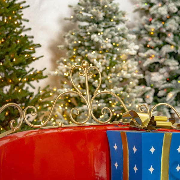 Elegant Metal Christmas Sleigh "The Bethlehem" 5.5ft. Tall