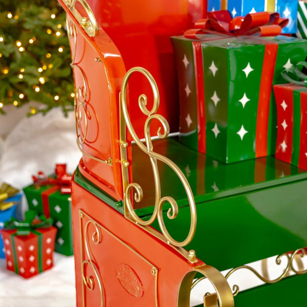 Elegant Metal Christmas Sleigh "The Bethlehem" 5.5ft. Tall