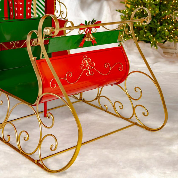 Elegant Metal Christmas Sleigh "The Bethlehem" 5.5ft. Tall