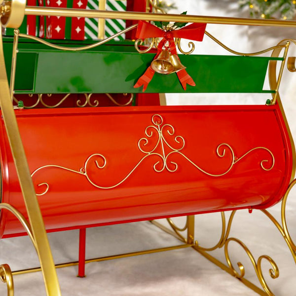 Elegant Metal Christmas Sleigh "The Bethlehem" 5.5ft. Tall