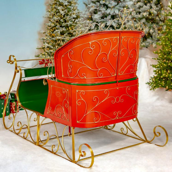 Elegant Metal Christmas Sleigh "The Bethlehem" 5.5ft. Tall