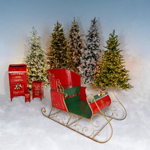 Elegant Metal Christmas Sleigh "The Bethlehem" 5.5ft. Tall