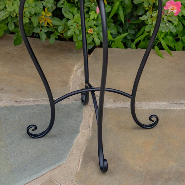 "Bar Harbor" 22in. Tall Mosaic Pedestal Plant Stand - Blue, Green & Peach