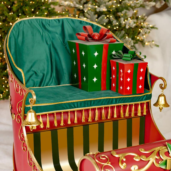 8ft. Long Opulent Metal Christmas Sleigh "Good King Wenceslas"