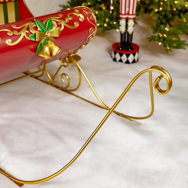 8ft. Long Opulent Metal Christmas Sleigh "Good King Wenceslas"
