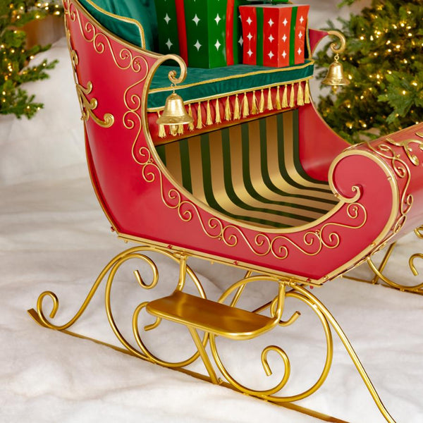 8ft. Long Opulent Metal Christmas Sleigh "Good King Wenceslas"