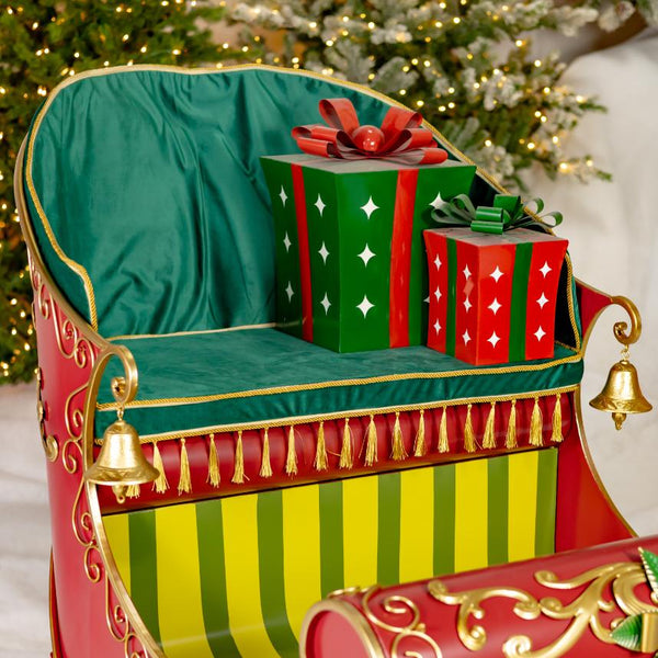 8ft. Long Opulent Metal Christmas Sleigh "Good King Wenceslas"