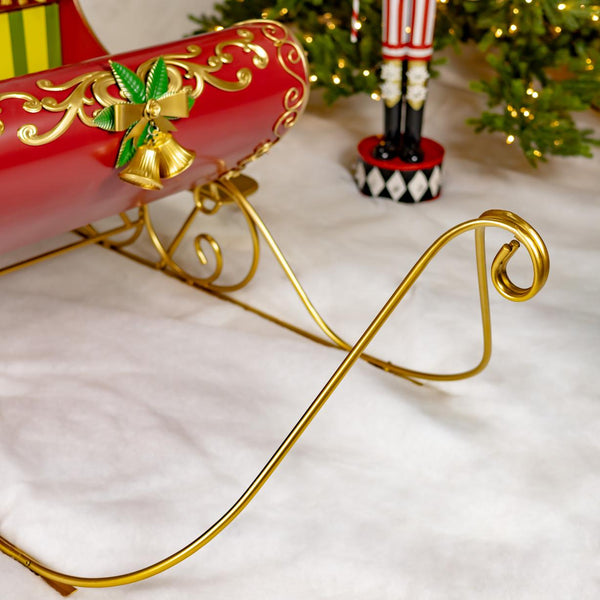8ft. Long Opulent Metal Christmas Sleigh "Good King Wenceslas"