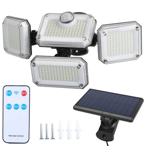 2 Pack Solar Powered Wall Lights IP44 Waterproof Motion Sensor Lamps Separate Solar Panel