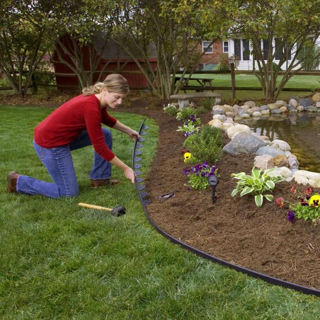 plastic plant border No-Dig Landscape Edging Kit Plastic Garden Border