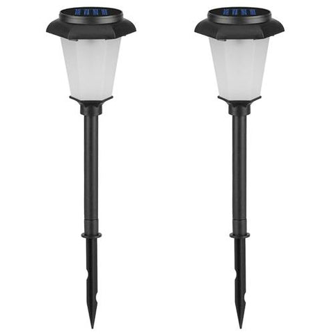 2 Pack Solar Flame Torch Light Flickering Flame Stake Lamp Decorative Landscape Lamp