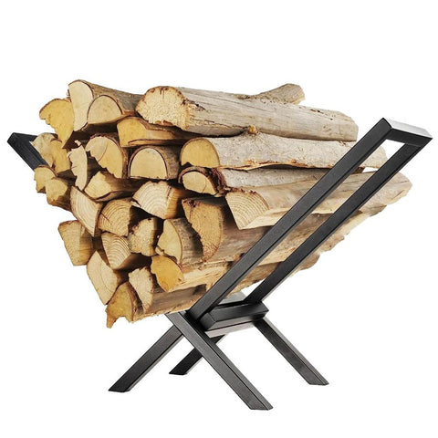 Firewood Log Rack 220LBS Steel Wood Lumber Storage Stacking X Shape Holder