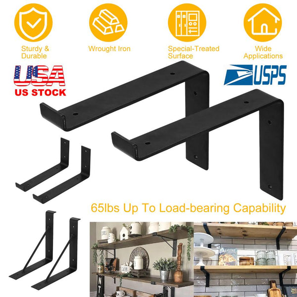 L Metal Racking Support 2 Pack Wall Mounted Shelf Bracket L-Shaped Metal Rack Support with Scr ...