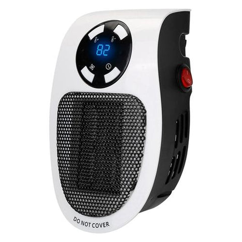 500W Portable Heater Fan Wall Outlet Plug-in Adjustable Temp w/ Remote Control