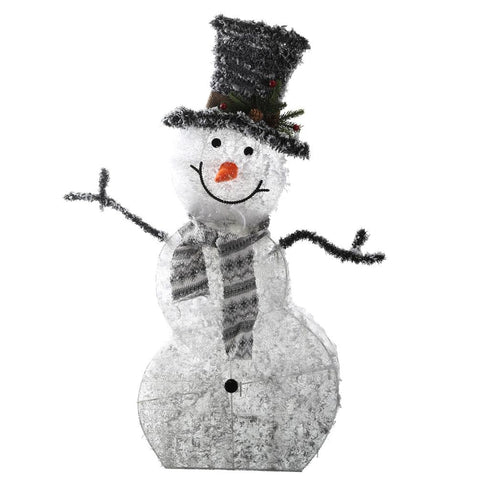 LED Christmas Snowman Decoration Collapsible Battery Lighted Outdoor Garden Light