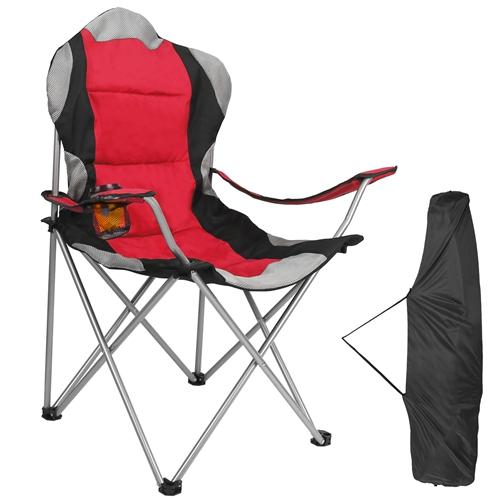 thumbnail image 2 of Heavy Duty Folding Camping Chair With Cup Holder - Portable Outdoor Chair For Hiking, Backpacking (Blue) 2 of 5