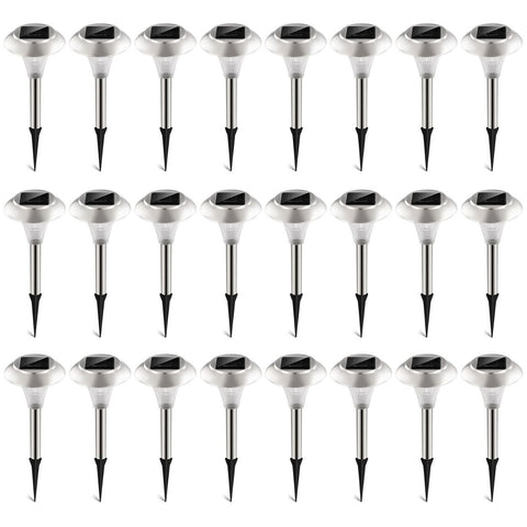24 Pack Solar Garden Lights Outdoor Waterproof Solar Path Lights Lamps Driveway Walkway