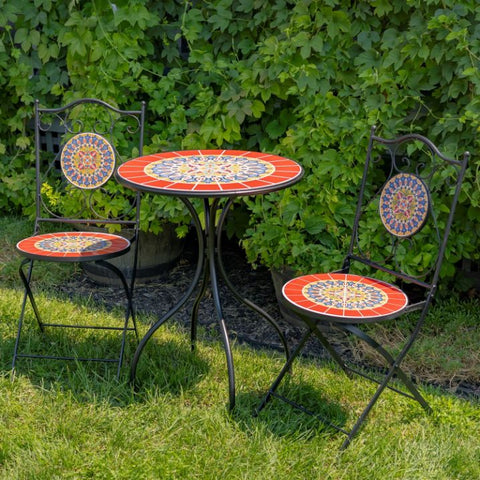 Paris Mosaic Bistro Table and Chairs Set